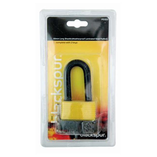 Blackspur Long Shackled Steel Padlock 50mm Wholesale