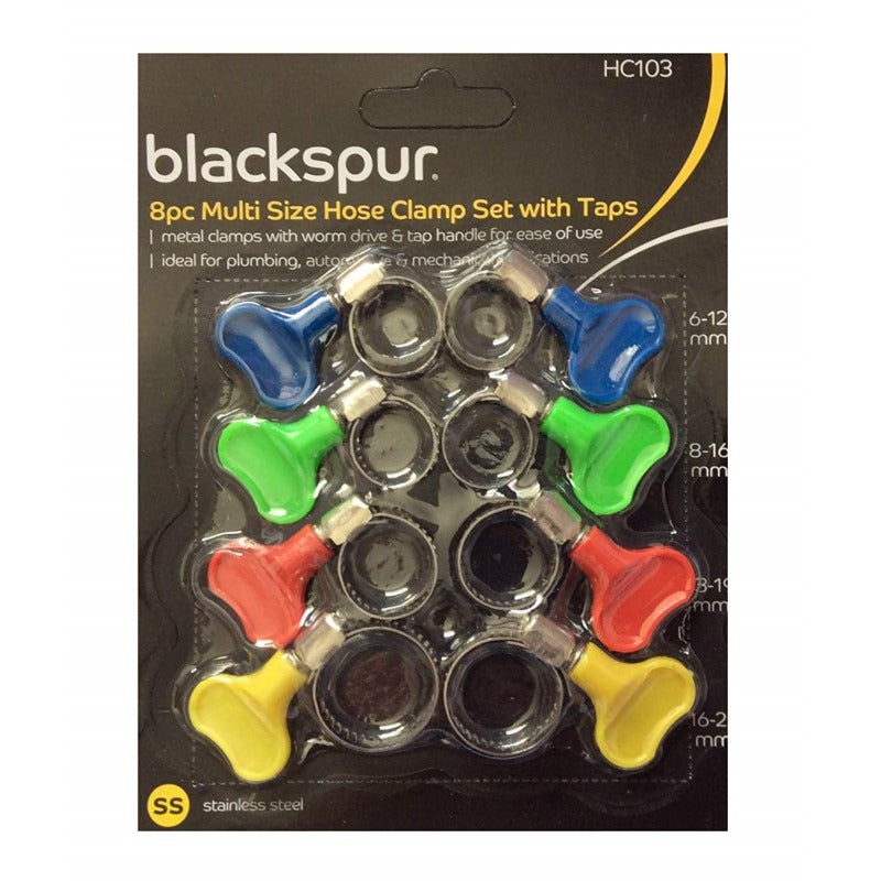 Blackspur Multi Hose Clamp Set 8 Pack Wholesale